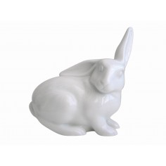 Hare sitting 7cm, white